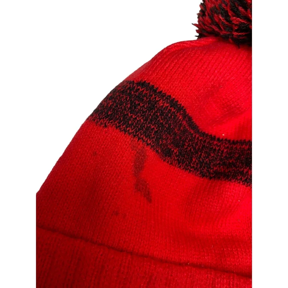 Nike Pom‎ Beanie Ole Miss Rebels Red Cuffed Knit NCAA SEC OSFM